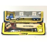 Corgi toys, #1107 Container truck and #1169 Ford Guinness tanker, boxed