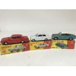 Dinky toys, #130 Ford Consul Corsair, #135 Triumph 2000 and #136 Vauxhall Viva, boxed