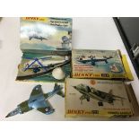 Dinky toys #722 Hawker Harrier jump jet and #724 Sea king Helicopter, boxed