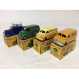 Dinky toys, #492 Loud speaker van, #452 Trojan van Chivers jellies, #482 Bedford van Dinky toys