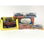 Schuco toys , boxed Diecast vehicles including 4x 1:43 scale and #1227 Oldtimer , tinplate vintage
