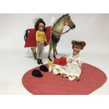 Sindy toys including 2 dolls and a Horse with some accessories