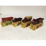 Dinky toys, #420 Forward control lorry, #412 Austin wagon, #413 Austin covered wagon and #421