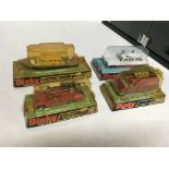 Dinky toys, #678 Air Sea Rescue launch, #288 Superior Cadillac Ambulance, #282 Land Rover fire