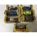 Dinky toys, #476 1913 Morris Oxford, #171 Austin 1800 x2, #151 Vauxhall Victor 101, #110 Aston