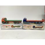 Dinky toys, #902 Foden flat truck and #903 Foden flat truck with tailboard, boxed