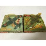 Dinky toys, #731 SEPECAT Jaguar and #739 A6M5 Zero-Sen, boxed