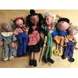 A collection of loose Pelham puppets, including Florence from Magic roundabout, Andy pandy, Witch