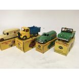 Dinky toys, #253 Daimler Ambulance, #410 Bedford end tipper, #441 Castrol tanker and #340 Land