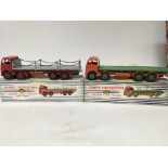 Dinky Supertoys, # 902 Foden flat truck and #905 Foden flat truck with chains, boxed