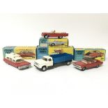 Corgi toys, #483 Dodge Kew Fargo tipper, #263 Marlin Rambler sports back, #437 Superior Ambulance