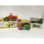 Dinky toys, #973 Eaton Yale articulated tractor shovel, #978 Refuse wagon and #451 Johnstone road