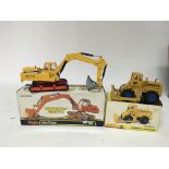 Dinky toys, #984 Atlas digger and #976 Michigan 180 tractor dozer, boxed