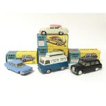 Corgi toys, #229 Chevrolet Corvair, #234 Ford Consul Classic, #418 Austin Taxi and #420 Ford