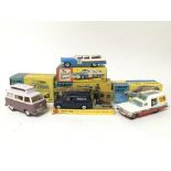 Corgi toys, #420 Ford Thames Airborne caravan, #486 Kennel service wagon with dogs, #443 Plymouth US