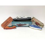 Victory toys , Vosper RAF electric crash tender, boxed, Sutcliffe Racer 1 speedboat, boxed and a