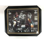 A framed West Ham montage depciting West Ham legends