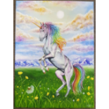 Hand painted Unicorn Canvas - Yvonne Jack Art 20x16” canvas acrylic hand painted canvas available as