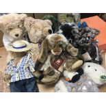 A collection of plush bears and toys inc Charlie b