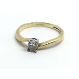 An 18ct yellow gold and diamond solitaire ring, ap