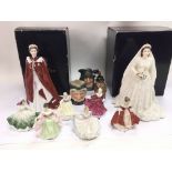 Two boxed Royal Worcester figures of Queen Elizabe