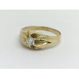 An 18ct yellow gold and diamond gent’s gypsy ring,