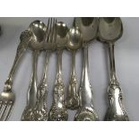 A collection of loose silver cutlery various hallm