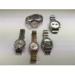 Five various watches including Rotary, Giordano an