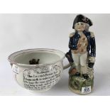 A Nelson Toby jug & lustre frog chamber pot