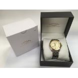 A boxed Rotary Legacy automatic watch with baton n