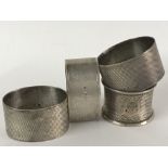 Four silver napkin rings. Weight 141g