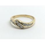 An 18ct yellow gold and diamond ring, approx 0.22c