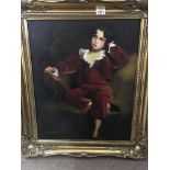 The Boy in Red, after Sir Thomas Lawrence, gilt fr