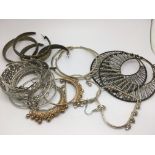 A collection of vintage large hoop earrings - NO R