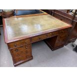 A fine quality Victorian mahogany partner's desk a
