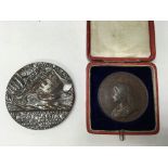 A cased bronze commemorative coin for Victoria 183
