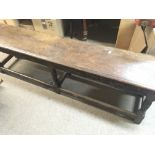 A Quality 19th century oak long seat bench the one