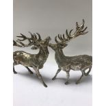 A pair of silver cast stags London hallmarks 890 g