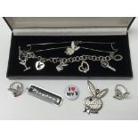 A collection of seven Playboy items including a ch