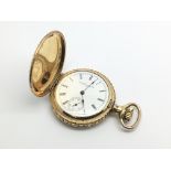 A ladies Elgin gold plated pocket watch, having en