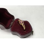 A 1920s 18ct gold Ruby and diamond set ring, 2.3g,