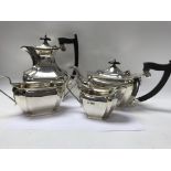 A four piece silver tea set Sheffield hallmarks 19