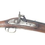 An Antique Percussion Rifle with half length walnu