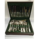 A modern cased set of silver plated cutlery, incom
