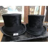 2 cased top hats one marked Dunn & Co.
