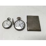 2 hallmarked silver pocket watches and a hallmarke