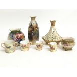 A collection of eight pieces of decorative Royal W