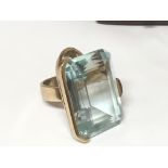 An impressive aquamarine ring with certified gemologist report The emerald cut aquamarine