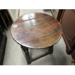 A small early oak folding topped joint stool