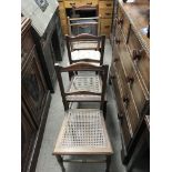 4 small cane bedroom chairs (odds).